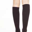 EABERN 6 Pairs Women's Opaque Fleece Lined Trouser Socks Warm Knee High Stocking (Black)