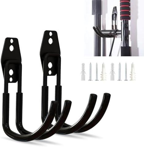 SLIMI 2 PCS Car Charger Holder Wall Bending Hooks, Steel Charging Cable Organizer J-Hook, Multi-Function Heavy Duty EV Charger Hanging, Universal for Most Electric Vehicle (Black)