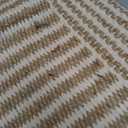 Jute Cotton Stripe Area Rug for Living Room 48x72 Inch - Natural Ivory - Machine Washable 4x6 Feet Rugs - 70% Jute and 30% Cotton