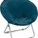 Velvet Stretch Saucer Chair Cover, (Only A Cover) Soft Round Moon Chair Cover for Adults and Kids, Removable Saucer Chair Cushion Covers for Indoor & Outdoor