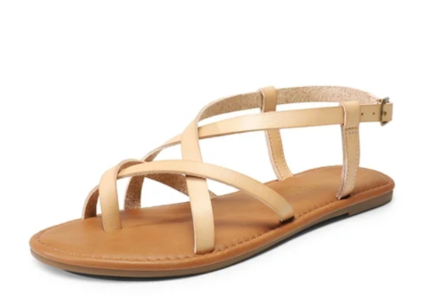 DREAM PAIRS Women's Flat Sandals Dressy Summer Stappy Comfortable Ankle Elastic T-Strap Beach Thong Sandals 7.5