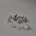 FEPITO 8 Pcs Winter Realistic Polar Bear Animal Figures Miniature Figurine Toy Mini Christmas Figures for Christmas Ornaments DIY Forest Farm Birthday Cake Decorations