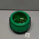 4E's Novelty 5 Inch St Patricks Day Pot of Gold Decorations with 100 Lucky Coins - Green Pot of Gold Cauldron Plastic Bucket for Leprechaun Decorations, Green & Gold Coins Plastic