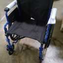 Drive Medical Blue Streak Lightweight Foldable Wheelchair - Enhanced Mobility Support - Durable Construction - Padded Comfort - Swing-Away Leg Rests - Desk Arms - Blue/Black - 20 Inch Seat
