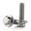 MewuDecor M6-1.0 x 35mm Flanged Hex Head Bolts Flange Hexagon Screws, Stainless Steel 18-8 (304), Plain Finish, 25 PCS