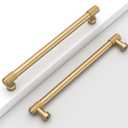 10 Pack 7.5"(192mm) Champagne Bronze Cabinet Pulls Knurled Kitchen Cabinet Handles Champagne Gold Drawer Pulls Cupboard Hardware for Cabinets CK0028