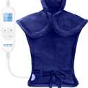 RENPHO Back Heating Pad for Back Pain Relief, Birthday Christmas Gifts for Women Men Mom Dad Grandma, FSA Eligible, Neck and Shoulder Heat Pad, Auto Shut Off, ETL Certified, 24"x33", Dark Blue