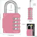 ZHEGE Combination Lock, 4 Digit Combination Padlock Outdoor, School Lock, Gym Locks (Pink)