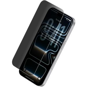 Belkin ScreenForce InvisiGlass Privacy Screen Protector for iPhone 17 Pro, Scratch-Resistant Impact Protection w/Included Easy Align Tray for Bubble Free Application - Made with Recycled Glass