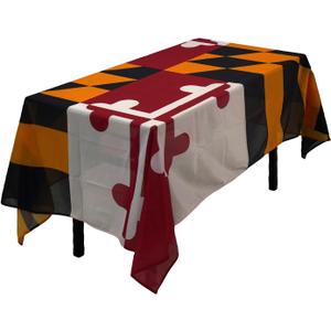 MSFHHA Rectangular Tablecloth Maryland State Flag Tablecloth Fade-Resistant Washable National Flag Tablecloth, Suitable for Kitchen Dining Family Gatherings and Outdoor Events,59 Inches * 83 Inches.