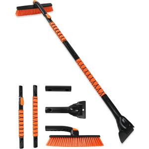 59" Ice Scrapers for Car Windshieldand Extendable Snow Brush with Foam Grip and 360 Pivoting Brush Head for Christmas Car Auto Truck SUV