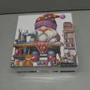 2 x Vintage Gnome Puzzles for Adults 1000 Pieces, Pretty Colorful Stitch Yarn Jigsaw Puzzles, Funny Challenging Knitting Sewing Machine Bear Puzzle
