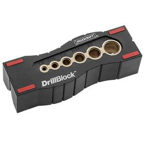 Milescraft 1312 Drill Block - Handheld Drilling Guide, Drilling Jig with Drill Guides for 6 of the Most Common Imperial Drill Bit Sizes, Precision Drilling Tool Accessory
