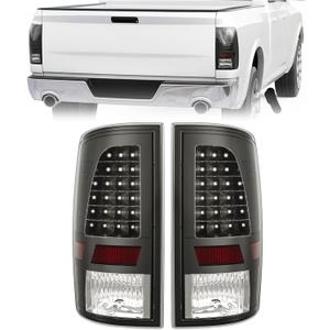 HECASA Tail Lights Lamp LED Compatible with 2009-2018 Dodge RAM 1500 2500 3500 Replacement for CH2819124 Smoked Lens Taillights Rear Brake Pair
