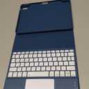 Harvopu Compatible for iPad 11th 10th Generation Case with Keyboard, Folio Cover with Pencil Holder, Multi-Touch Trackpad, 7 Color Backlit, Detachable Keyboard for iPad (A16) 11th/10th Gen (Navy Blue)