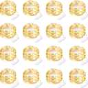 16 Pack 30 Led Fairy Lights Battery Operated String Lights 10 Feet Waterproof Twinkle Lights Mason Jar Lights Silver Wire Firefly Lights for Christmas Party Wedding Patio Warm White