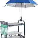 Garden Kneeler Seat Bench, Garden Kneeling Bench with Sunshade Umbrella, Ergonomic Handles, Folding Table, and Potting Mat, 10.2" Foam Knee Seat, Loading Capacity 330 Lbs