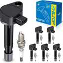 PHILTOP Set of 6 Ignition Coil Pack and Iridium Spark Plugs Fits for Honda 1999-2004 Odyssey,2000-2002 Accord 3.0L,Acura 1999-2008 Acura TL,2001-2003 Acura CL