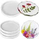 ResinWorld 4 Pack Coaster Molds - Diamond Edge Crystal & Round Geode Silicone Molds for Epoxy Resin Casting