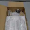 Kitchen Soap Dispenser Set with Instant Dry Tray,16 Oz Hand and Dish Soap White Glass Dispenser Set,Stainless Steel Pump,Waterproof Labels&Dish Brush,Luxury Soap Bottle for Kitchen,Bathroom