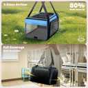 Top and 2 Sides Expandable Pet Carrier 17x11x9.5, TSA Airline Approved Small Dog Carriers for Small Dogs, Soft-Sided Cat Carrier with Self-Locking Zippers for Kitten,Rabbit, Puppy, Guinea Pig Blue