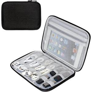 FYY Electronic Organizer, Travel Cable Organizer Bag Pouch Accessories Carry Case Portable Waterproof All-in-One Storage for Cable, Cord, Charger, Phone, Earphone - Large Black
