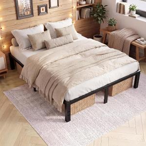 Sweetcrispy Queen Bed Frame, Metal Slat Platform Bed Frames,14 Inch, 700Lbs