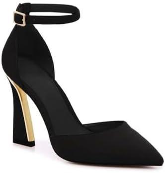 Juliet Holy Womens Pumps Point Closed Toe Heels Buckle Ankle Strap D'Orsay Heeled Sandals 6