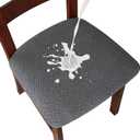 Genina Waterproof Seat Covers for Dining Room Chairs Covers Dining Chair seat Covers Kitchen Chair Covers slipcovers (Dark Gray, 6 Pcs)