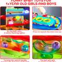 2-in-1 Rolling Ball & Car Ramp Race Track for Toddlers, Hammer Ball Drop Toy for Boys & Girls, Interactive Playset w/Sensor Lights - Montessori STEM Learning Toys for Kids 1-5+ Year Old