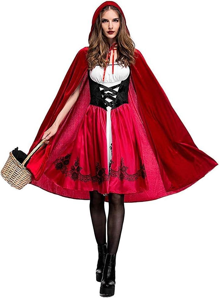 Women Little Red Riding Hood Costume Christmas Halloween Party, Red, Size Medium