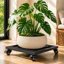 18" Plant Caddy with Wheels, Metal Heavy Duty Plant Stand, 500LB Capacity