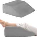 Leg Elevation Pillows, Leg Pillows for Sleeping, Cooling Gel Memory Foam Top, Wedge Pillow for Legs, Leg Wedges for Circulation, Swelling, After Surgery - Removable Cover (8 Inch, Grey) (22*24+8)
