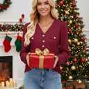 Triratna Long Sleeve Shirts for Women Dressy Button Front Tweed Blouses Business Casual Winter Tunic Tops Office Work (M)