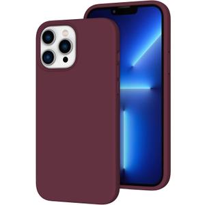 K TOMOTO Compatible with iPhone 13 Pro Max Case for Women, [Drop Protection] [Anti-Fingerprint] [Anti-Scratch] Shockproof Soft-Touch Silicone Phone Case for iPhone 13 Pro Max 6.7", Burgundy