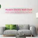 Digital Wall Clock with Large LED Display, Date, Temperature, Auto-Brightness | Small [PLUG-IN] Clock | Modern Electric Wall Clock for Bedroom, Classroom, Living Room, Home, Office, Farmhouse Green