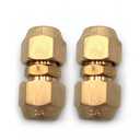 Air Conditioning Copper Pipe Extension - 1/4" Flare Nut Double Connector, Intermediate Connection Head, Free Solder, Fits 1/4"