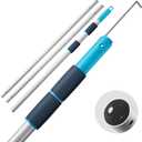 TidyMister 15 FT Heavy Duty Pool Pole, Prime Telescopic Aluminum Standard Pole with Extendable Stick Joint for Swimming Pool Cleaning Tools Connect with Pool Net Skimmers, Brushes, Vacuum Heads