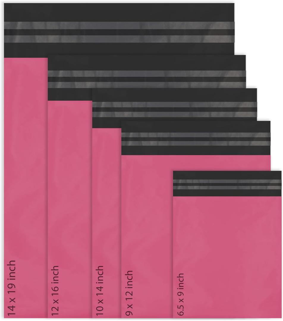 Red Ember Mailing Poly Postal Self Seal Bags Large Mailing Bags Postage Packaging Assorted Mailers Posting Shipping Post Parcels Package Bags (Pink, Pack of 50 - Mixed)