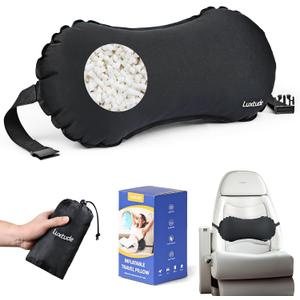 Luxtude Inflatable Lumbar Pillow for Airplane Travel, Lumbar Support Pillow for Office Chair/Car, Self-Inflating Travel Lumbar Pillow Back Support, Lower Back Pillow for Reducing Lumbar Pain (Black) Luxtude Inflatable Lumbar Pillow for Airplane Travel, Lumbar Support Pillow for Office Chair/Car, Self-Inflating Travel Lumbar Pillow Back Support, Lower Back Pillow for Reducing Lumbar Pain (Black)