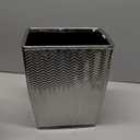 Silver Bathroom Trash Can, Stylish 1.32 Gallon/5 Liter Waste Basket for Living Decor, Bathroom, Office,Party,Room,Kitchen