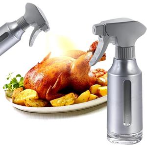 Oil Sprayer for Cooking,ABS Plastic Olive Oil Mister for Air Fryer Frosted Gray Nozzel Oil Dispenser Bottles Fat Reduction Glass Oil Control Spray Pot 6.35oz/180ml Capacity