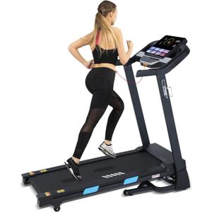 Auto Incline Treadmill - 300+ LBS Capacity 3.5HP Folding Treadmills with 15% Auto Incline, Running Machine for Home, 10 MPH Speed, 36 Preset Programs, Upgrade LCD Panel, Bluetooth App