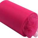 Fuchsia Tulle Fabric Rolls 6 Inch by 200 Yards (600 feet) Fabric Spool Tulle Ribbon for DIY Halloween Tutu Bow Baby Shower Birthday Party Wedding Decorations Craft Supplies