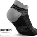PAPLUS Compression Socks for Men & Women, 2/4/6 Pairs Ankle Running Socks with Arch Support, Ankle Support, Plantar Fasciitis (Black, L)