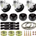 50" Lawn Mower Deck Rebuild Kit for Cub Cadet/MTD RZT RZT-50 ZT-5000 ZT-L7000 (3) Spindles 618-04125 918-04125, with (3) Blades 742-04053A 942-04053A, (4) Deck Wheels 734-04155, 134'' Belt 754-04044