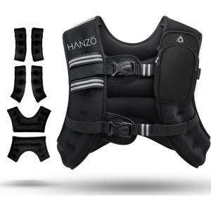 HANZO - Adjustable Running Weight Vest Premium Weighted Vest for Running, Workouts, Fitness Training Hiking, Workout Running Vest with Easy Washing, 20lbs