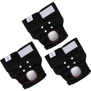 CuteBone Dog Diapers Female Washable Small Medium Large 2 Pack Reusable Doggie Diapers Puppy Period Pants for Doggy Heat Cycle Peeing D60S