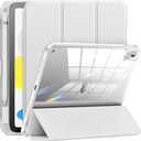 INFILAND Compatible with iPad (A16) 11th Generation 11 Inch 2025 Case, iPad 10th Generation Case 2022 10.9 Inch 2022, Crystal Clear with Slot for Pencil & Charging Adapter, Silver