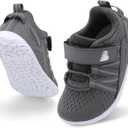 BARERUN Baby Sneakers Toddler Shoes Soft Anti-Slip Sole Newborn First Walkers Infant Toddler Breathable Athletic Running Shoes (6-7 Toddler, Dark Grey)
